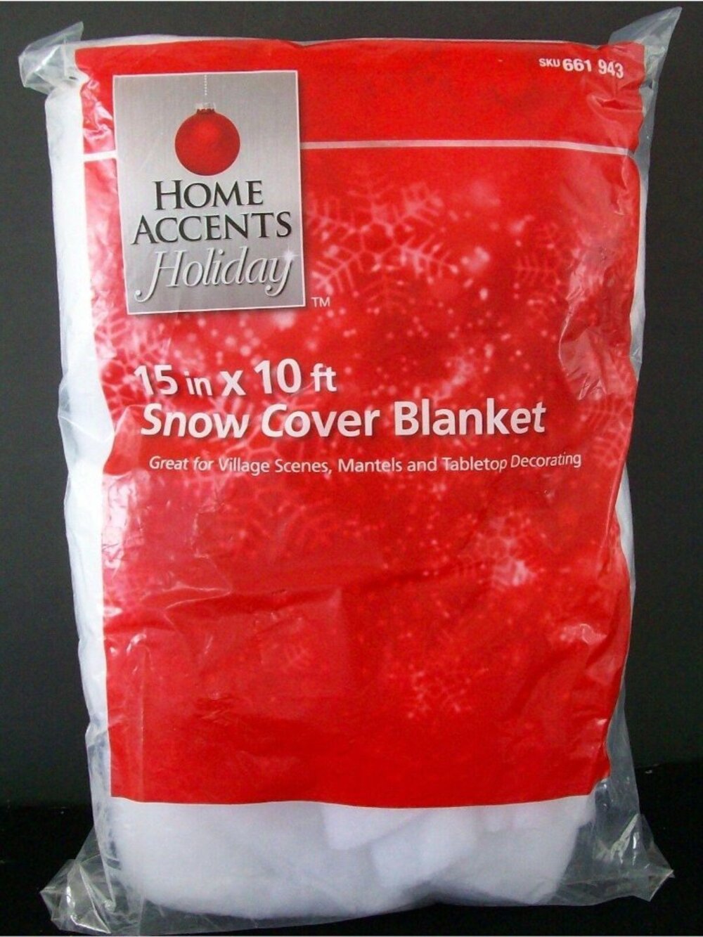 Snow Cover Blanket 15" x 10' Home Accents Holiday Christmas Village Mantel Table